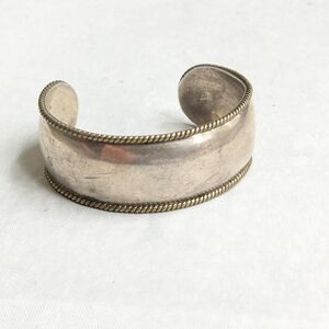 Vintage Taxco Sterling Silver Cuff Bracelet 5.75" Brass Two Tone Mexico